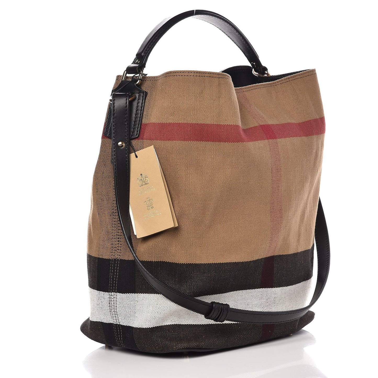 Canvas Mega Check Medium Ashby Hobo Black