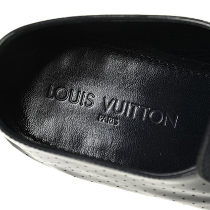 Louis Vuitton Patent Calfskin Perforated Mens Loafers 8 Navy 6 of 11