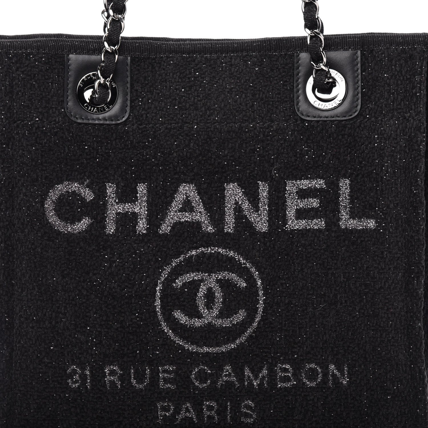 Chanel Lurex Boucle Mini Deauville Tote Black 10 of 10