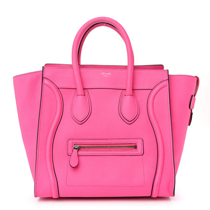 Celine Drummed Calfskin Mini Luggage Fluo Pink 1 of 9