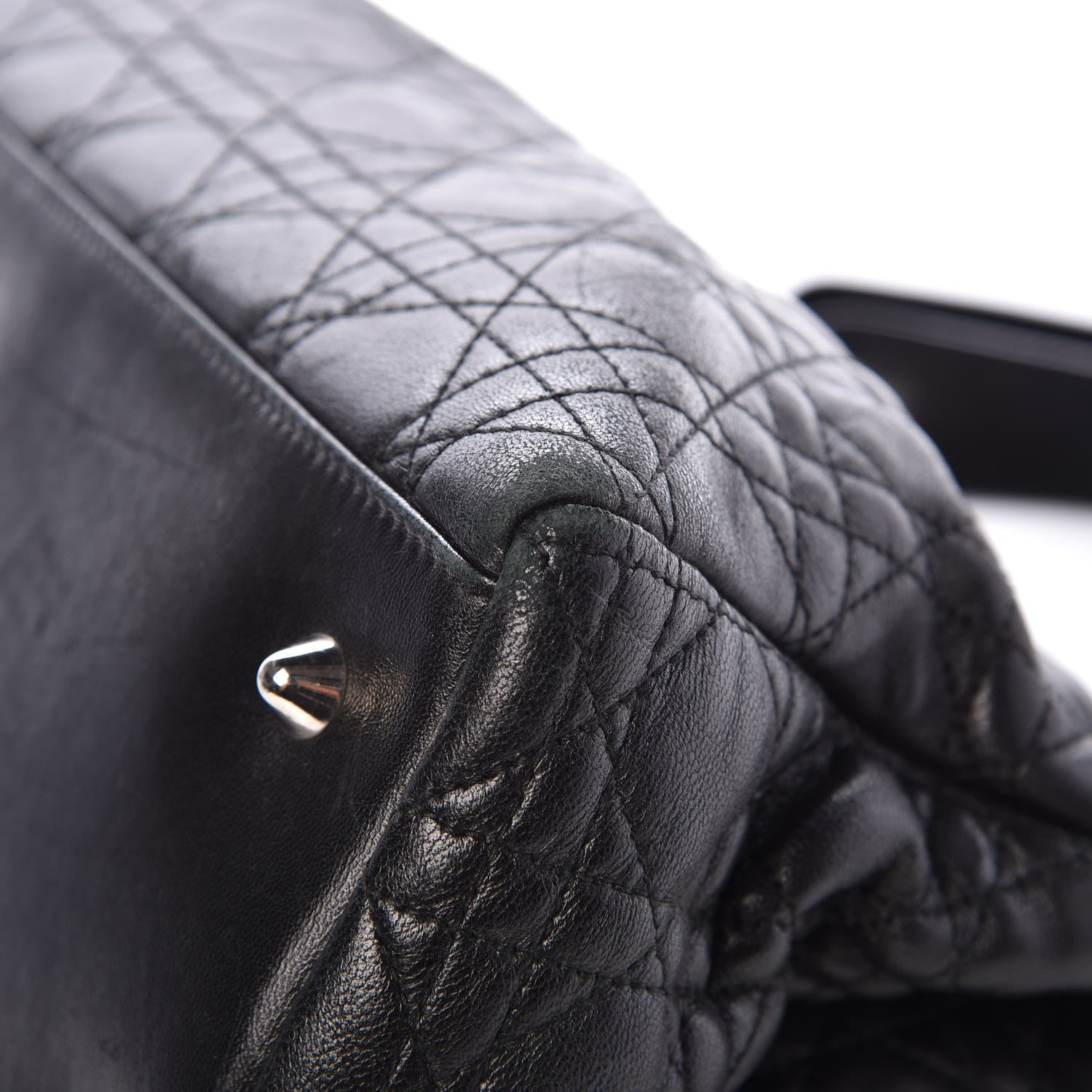Christian Dior Lambskin Cannage Lady Dior Shoulder Bag Black 10 of 12