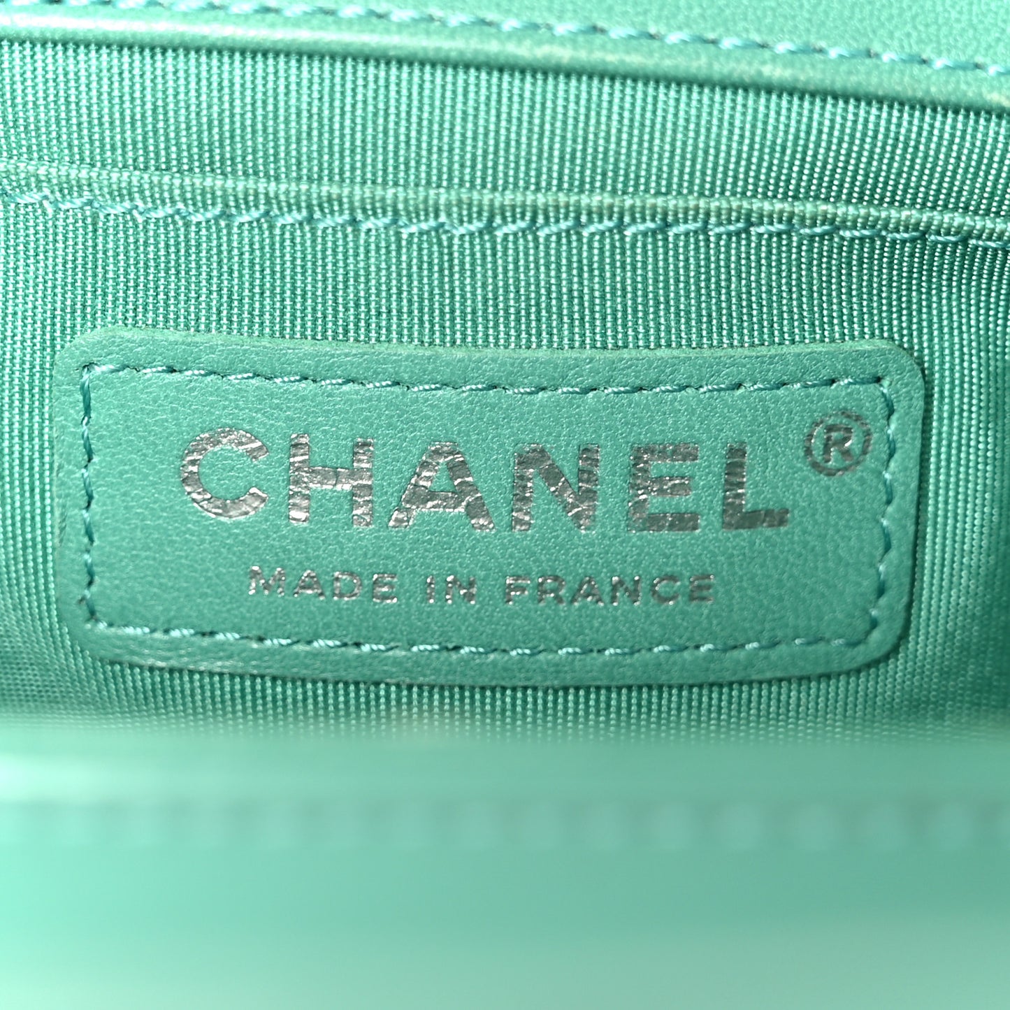 Glazed Calfskin Medium Boy Flap Green