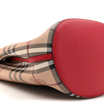 Burberry Haymarket Check Colours Small Lorne Bucket Crossbody Poppy Red 10 of 10
