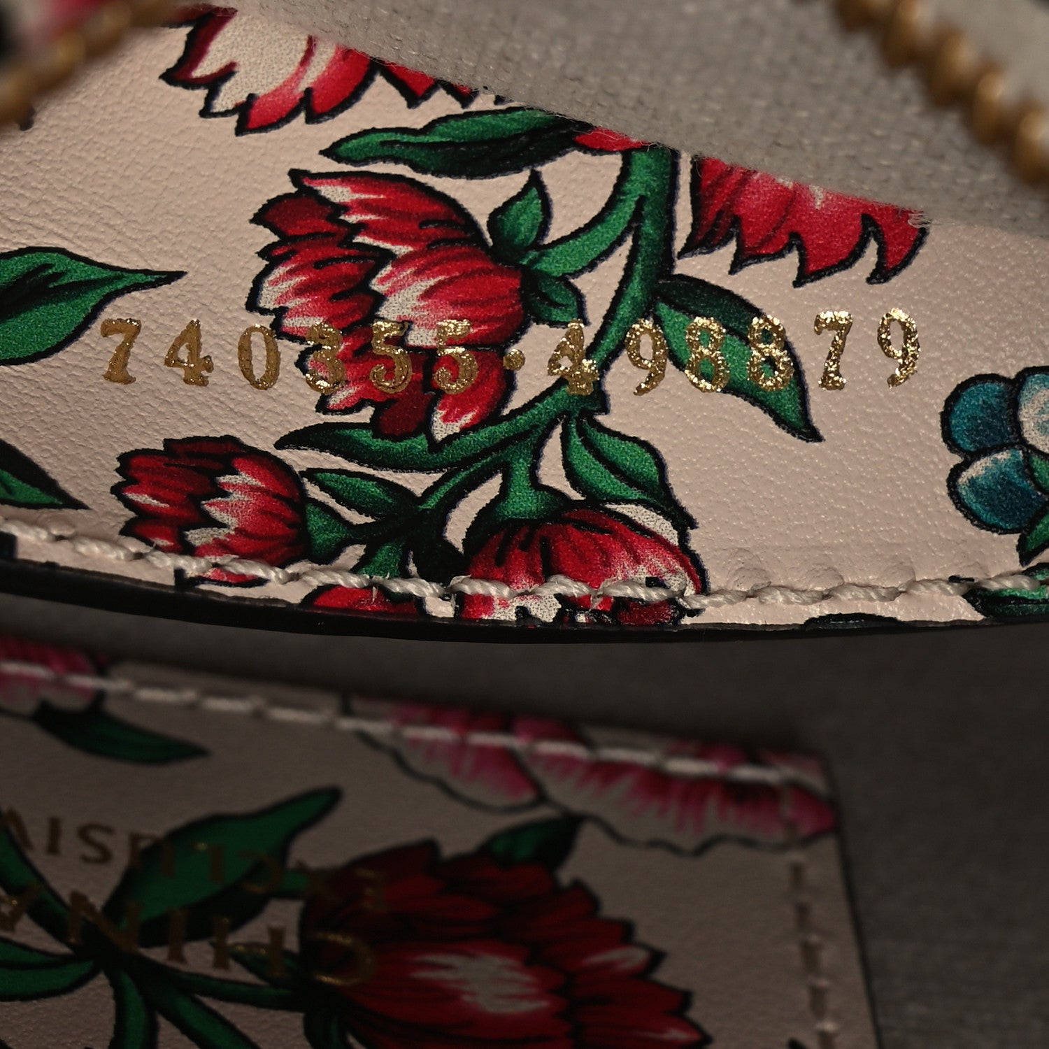 Gucci Calfskin Brit Roses Print Matelasse Diagonal Mini Interlocking G Heart Shoulder Bag Multicolor 8 of 11