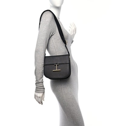 Tom Ford Grained Calfskin Mini T Clasp Tara Crossbody Bag Black 2 of 9