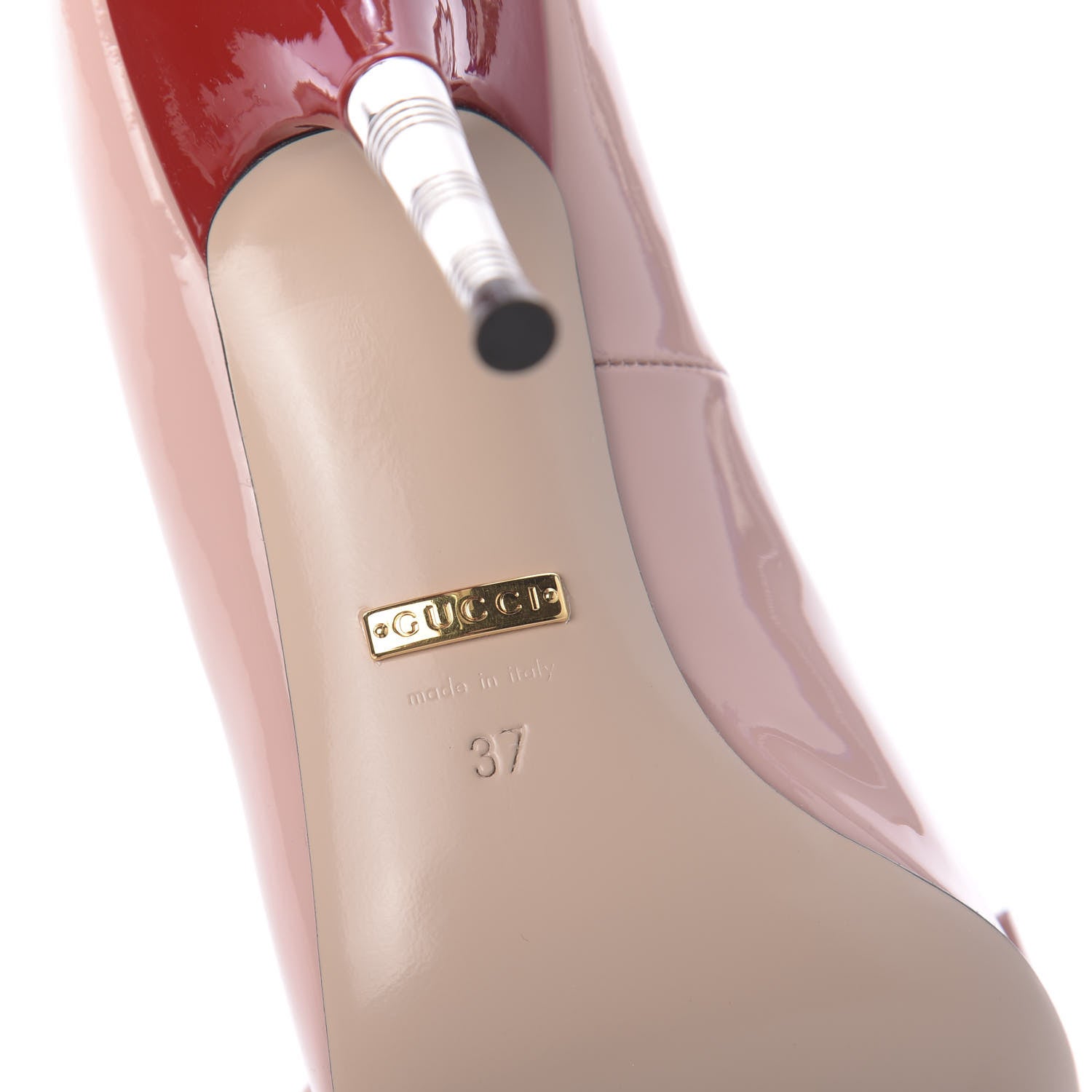 Gucci Patent GG Bow Sadie Spike High Heel Pumps 37 Perfect Pink 6 of 10