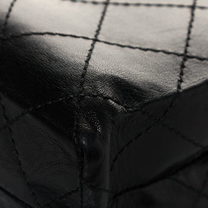 Chanel Lambskin Quilted Vertical Tote Black White 10 of 12