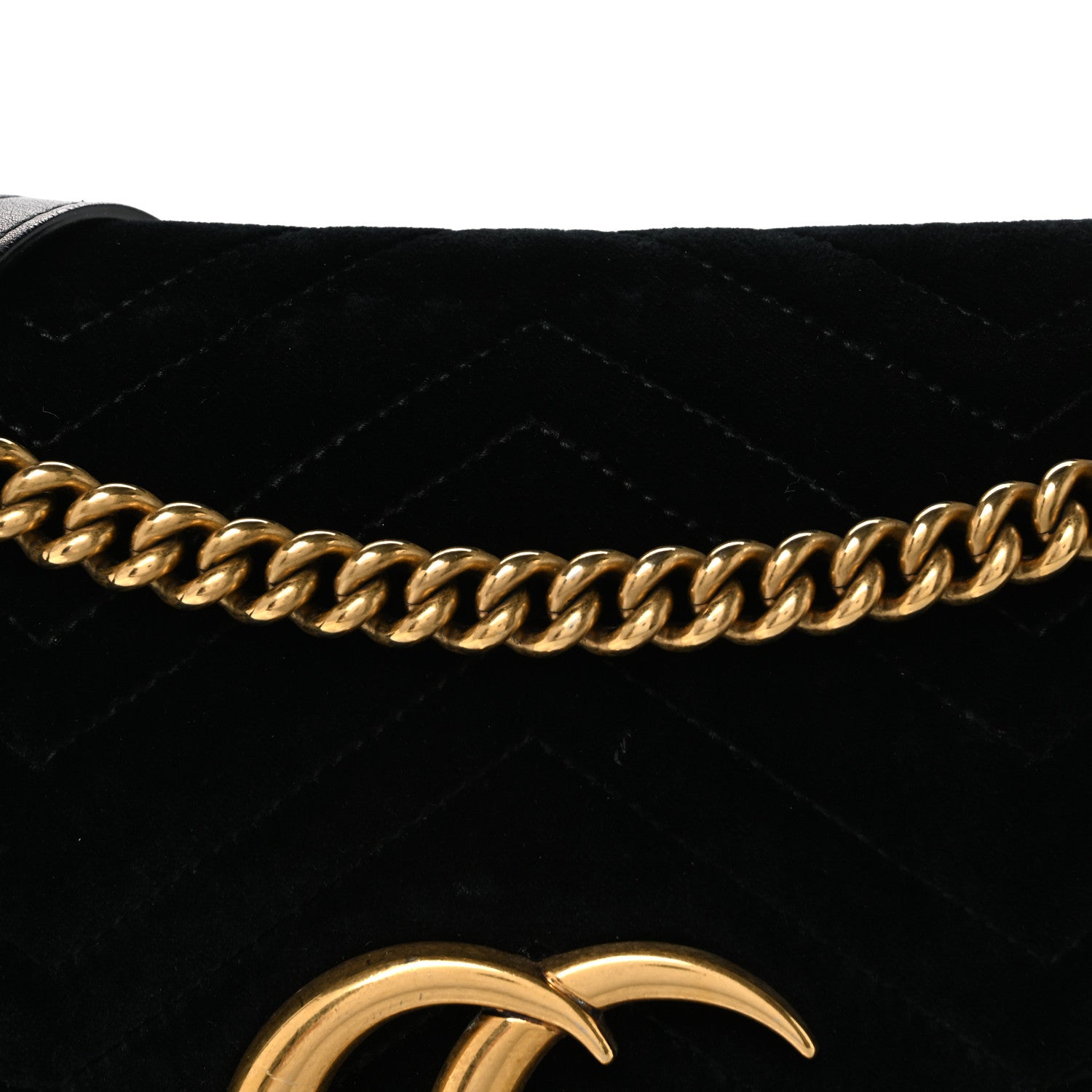 Gucci Velvet Matelasse Medium GG Marmont Shoulder Bag Black 7 of 10