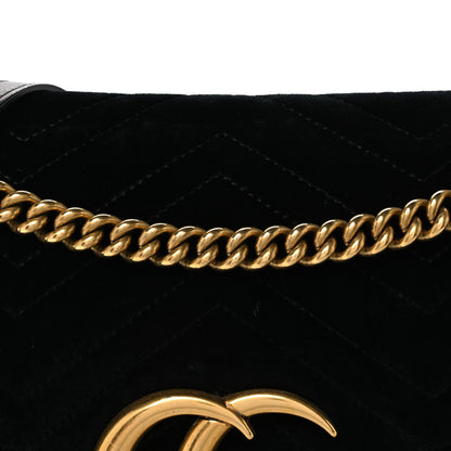 Gucci Velvet Matelasse Medium GG Marmont Shoulder Bag Black 7 of 10