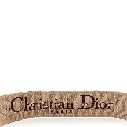 Christian Dior Oblique Studded Shoulder Strap Burgundy 4 of 5