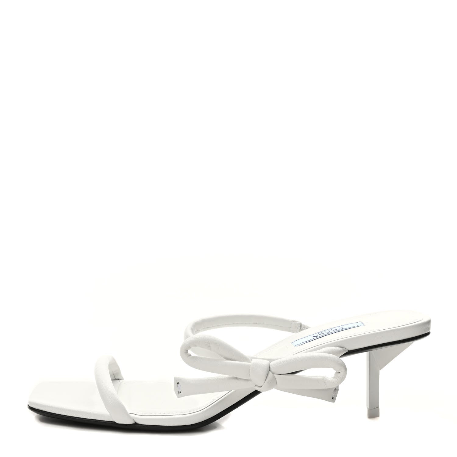 Prada Nappa Bow Strappy 55mm Sandals 38.5 White 1 of 8