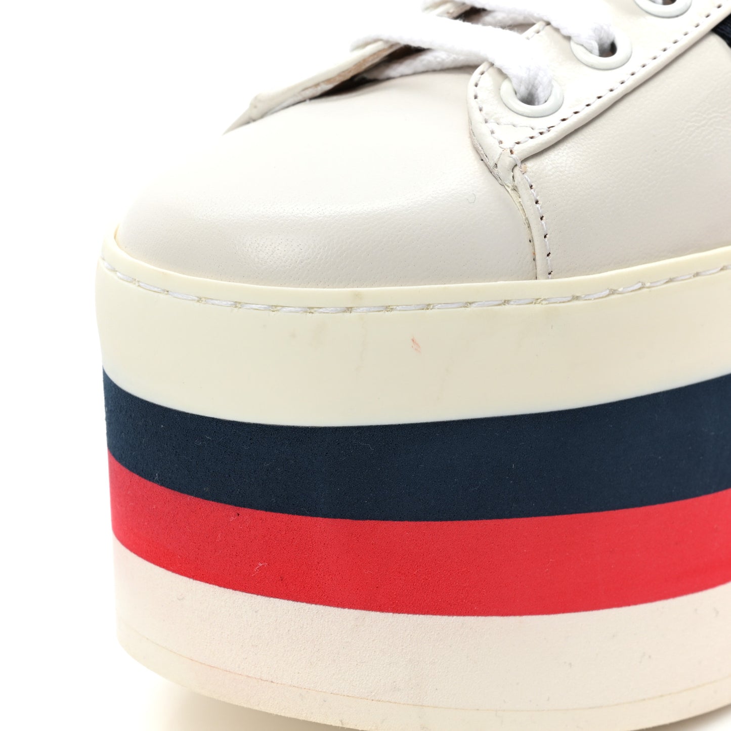 Calfskin Peggy Platform Sneakers 37 White