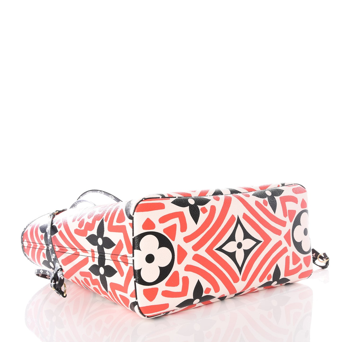 Monogram Giant Crafty Neverfull MM Creme Rouge Black