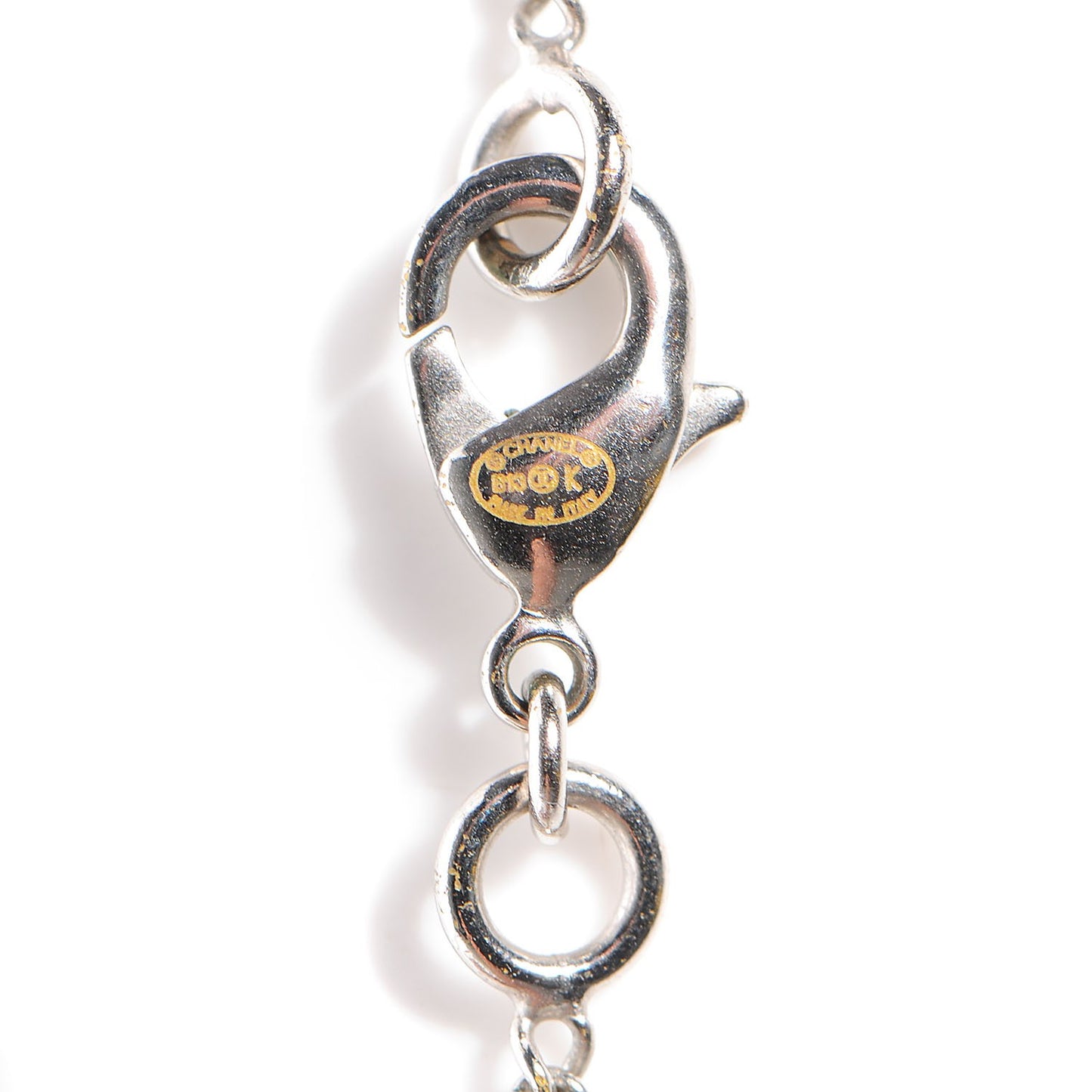 Pearl Clover CC Drop Necklace Silver
