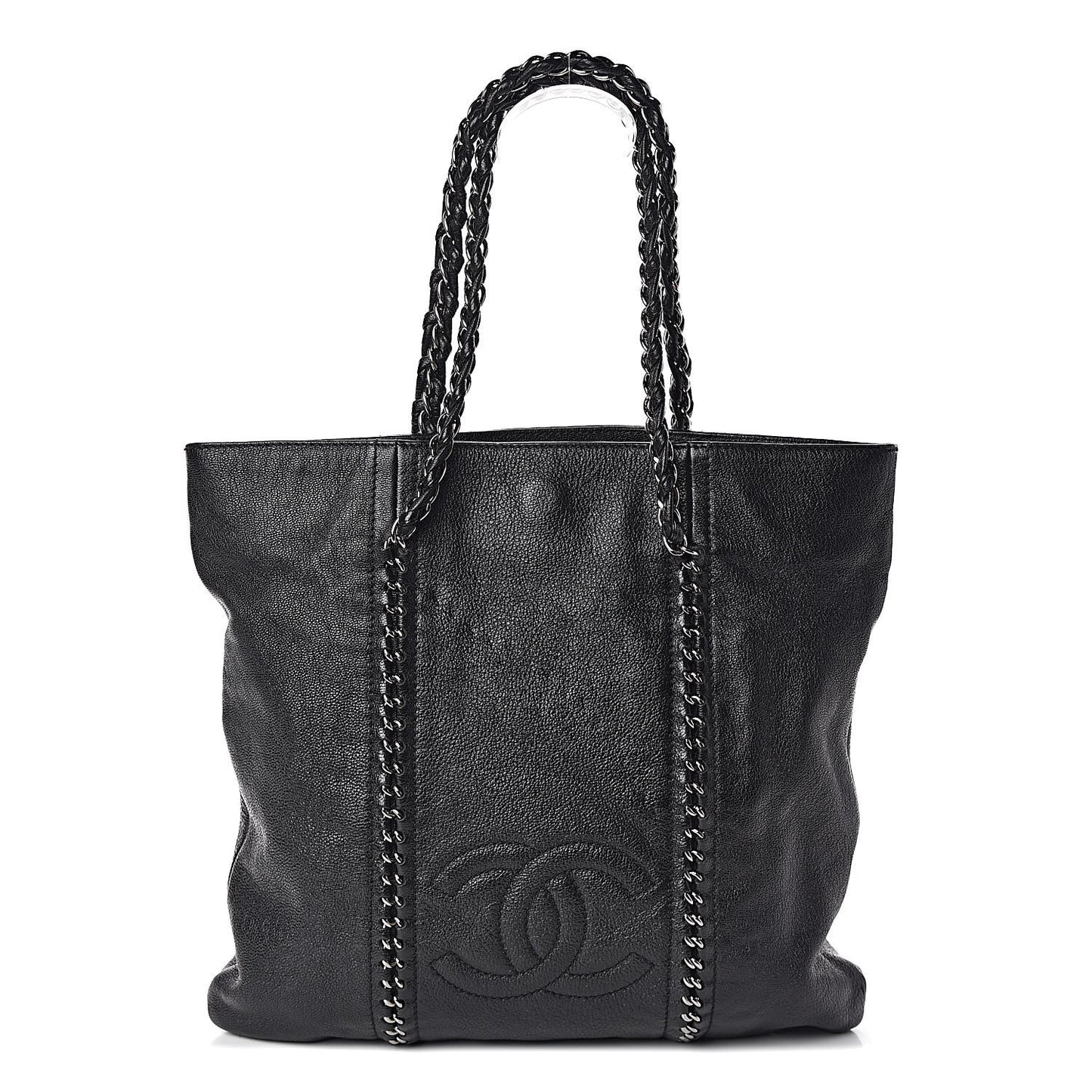 Deerskin Luxe Ligne North South Tote Black