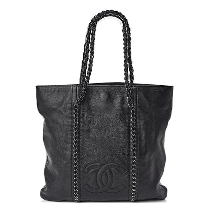 Chanel Deerskin Luxe Ligne North South Tote Black 1 of 10