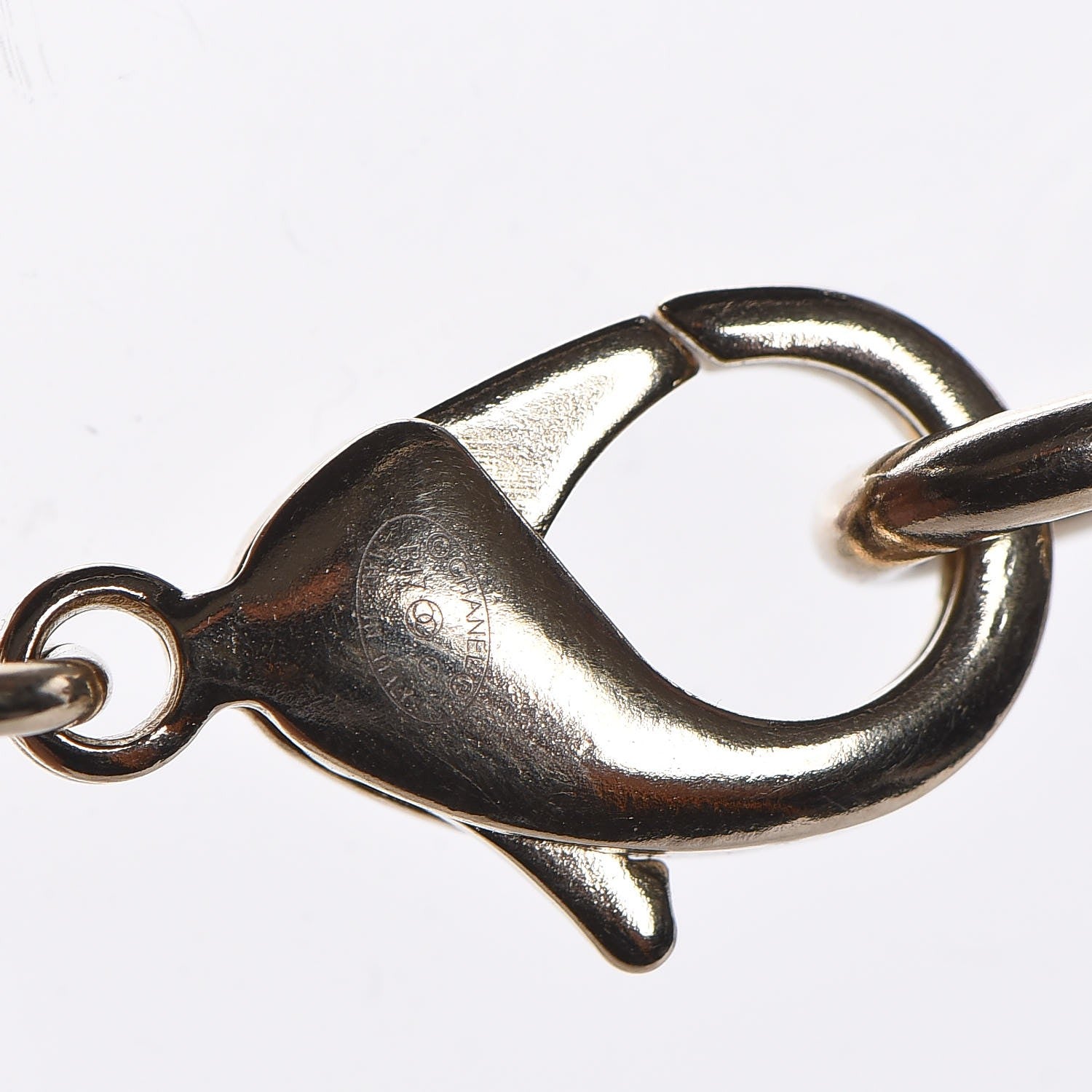 Chanel Metal Hoop Cuba Logo Necklace Gold 5 of 5