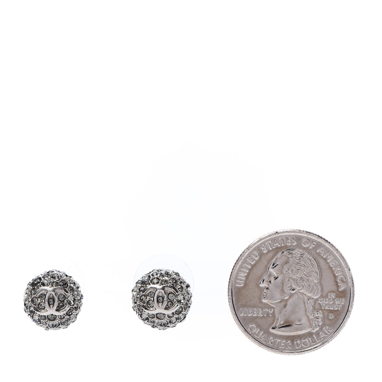 Crystal CC Earrings Silver