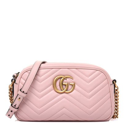 Gucci Calfskin Matelasse Small GG Marmont Chain Shoulder Bag Perfect Pink 1 of 18
