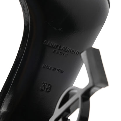 Saint Laurent Patent Calfskin Opyum 110 Sandals 38 Black 7 of 11