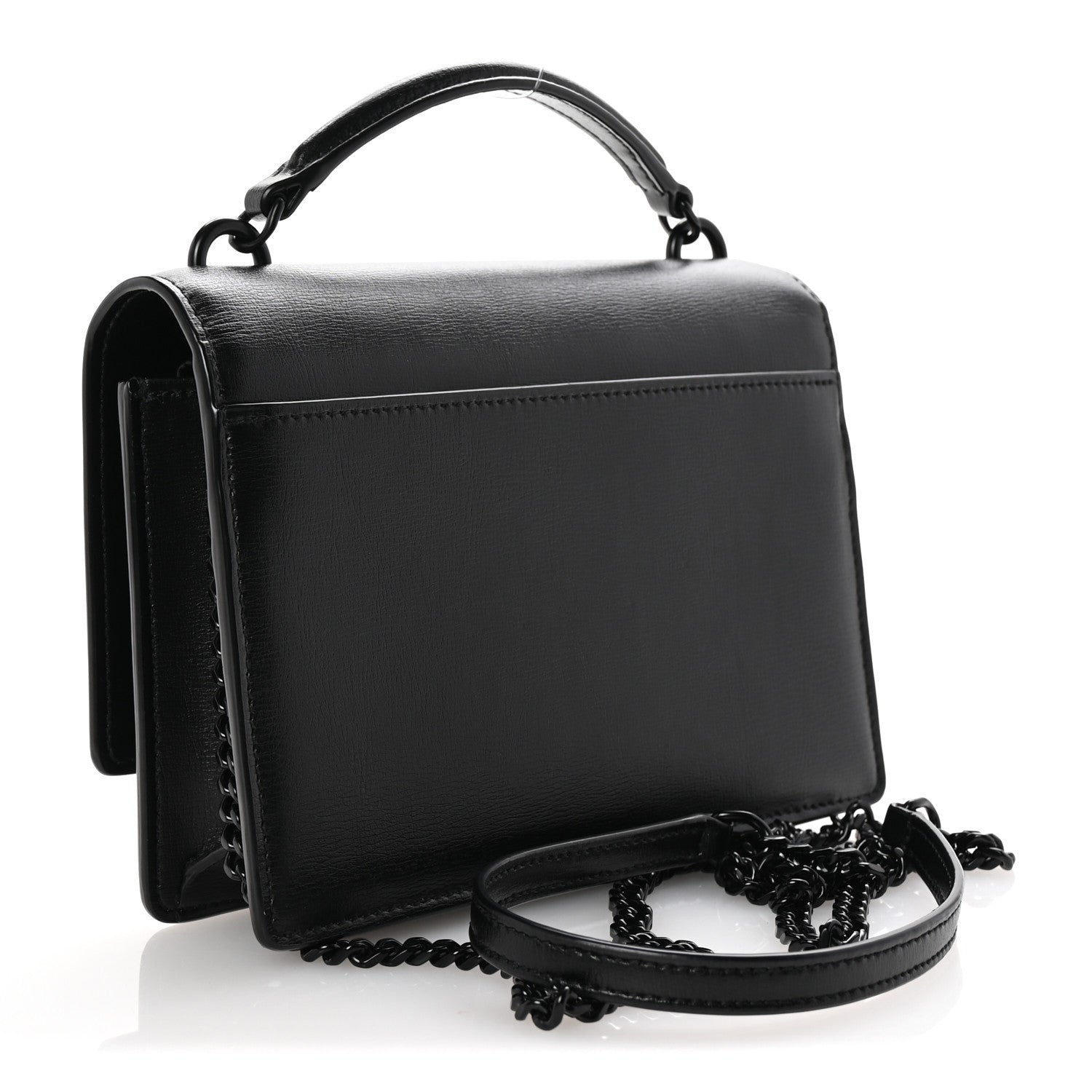 Saint Laurent Calfskin Monogram Sunset Chain Wallet Black 3 of 10