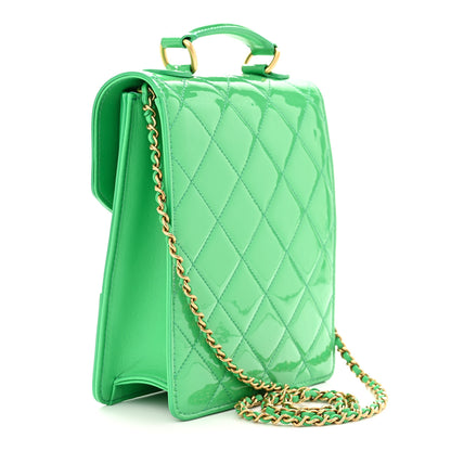 Chanel Patent Calfskin Small Flap Bag Green 3 of 11