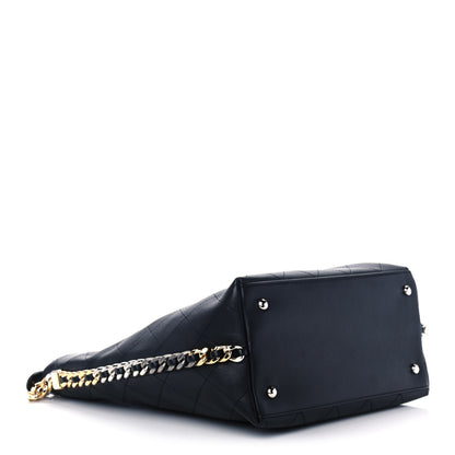 Chanel Calfskin Stitched Precious Union Hobo Bag Black 4 of 10