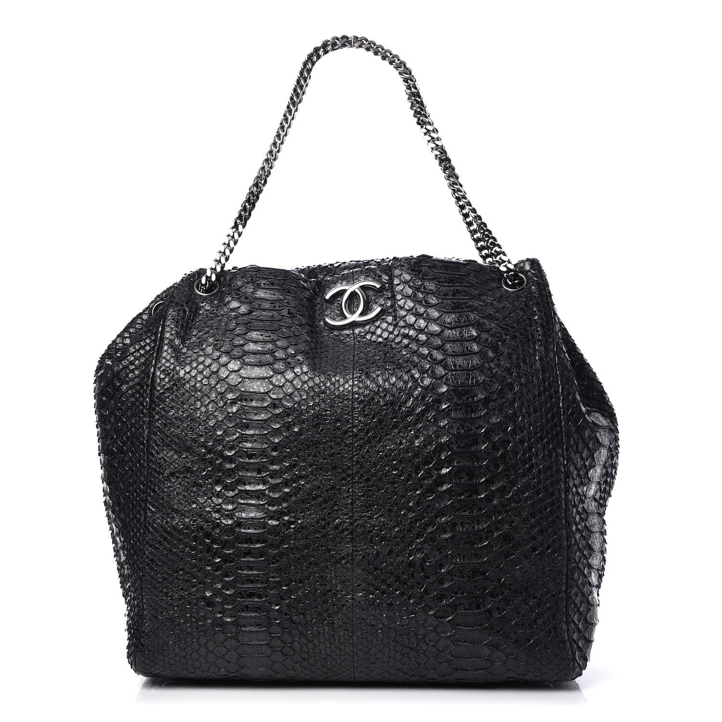Python Accordion Tote Black