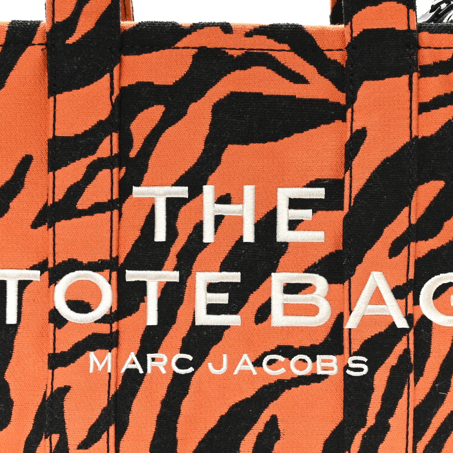 Marc Jacobs Cotton Canvas Zebra Tiger Print Medium The Traveler Tote Bag 8 of 12