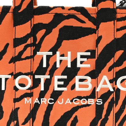 Marc Jacobs Cotton Canvas Zebra Tiger Print Medium The Traveler Tote Bag 8 of 12