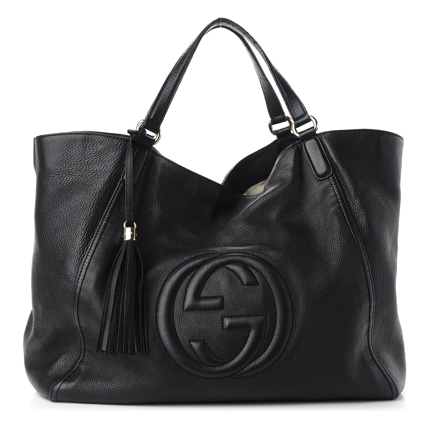 Gucci Pebbled Calfskin Large Soho Shoulder Bag Black 1 of 11