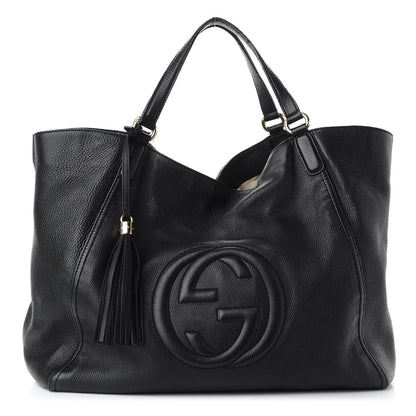 Gucci Pebbled Calfskin Large Soho Shoulder Bag Black 1 of 11