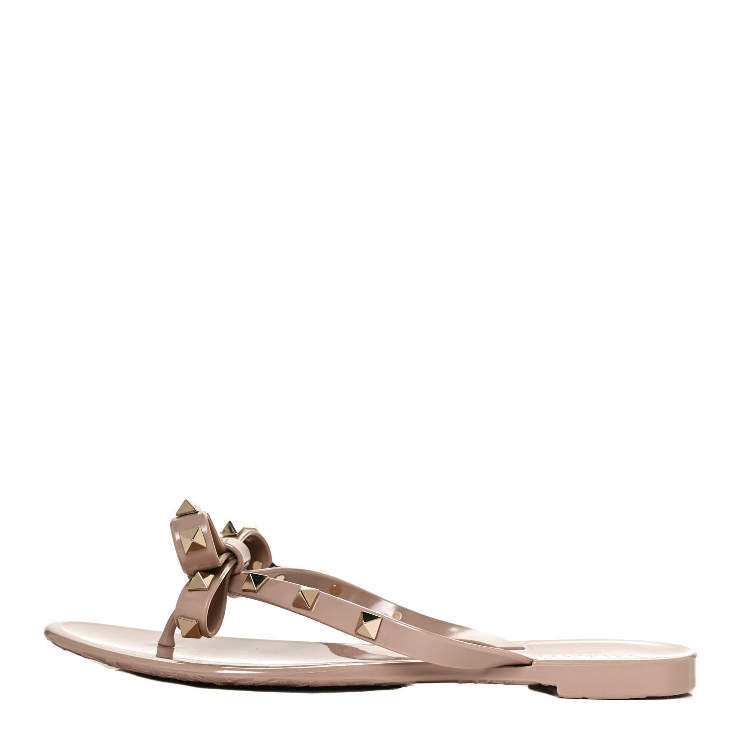 Valentino Garavani PVC Jelly Rockstud Bow Thong Sandals 36 Poudre 1 of 11