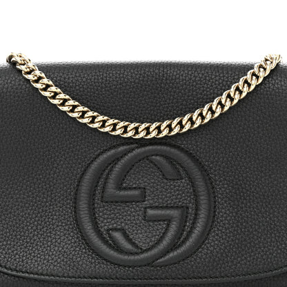 Gucci Pebbled Calfskin Medium Soho Flap Crossbody Black 8 of 12