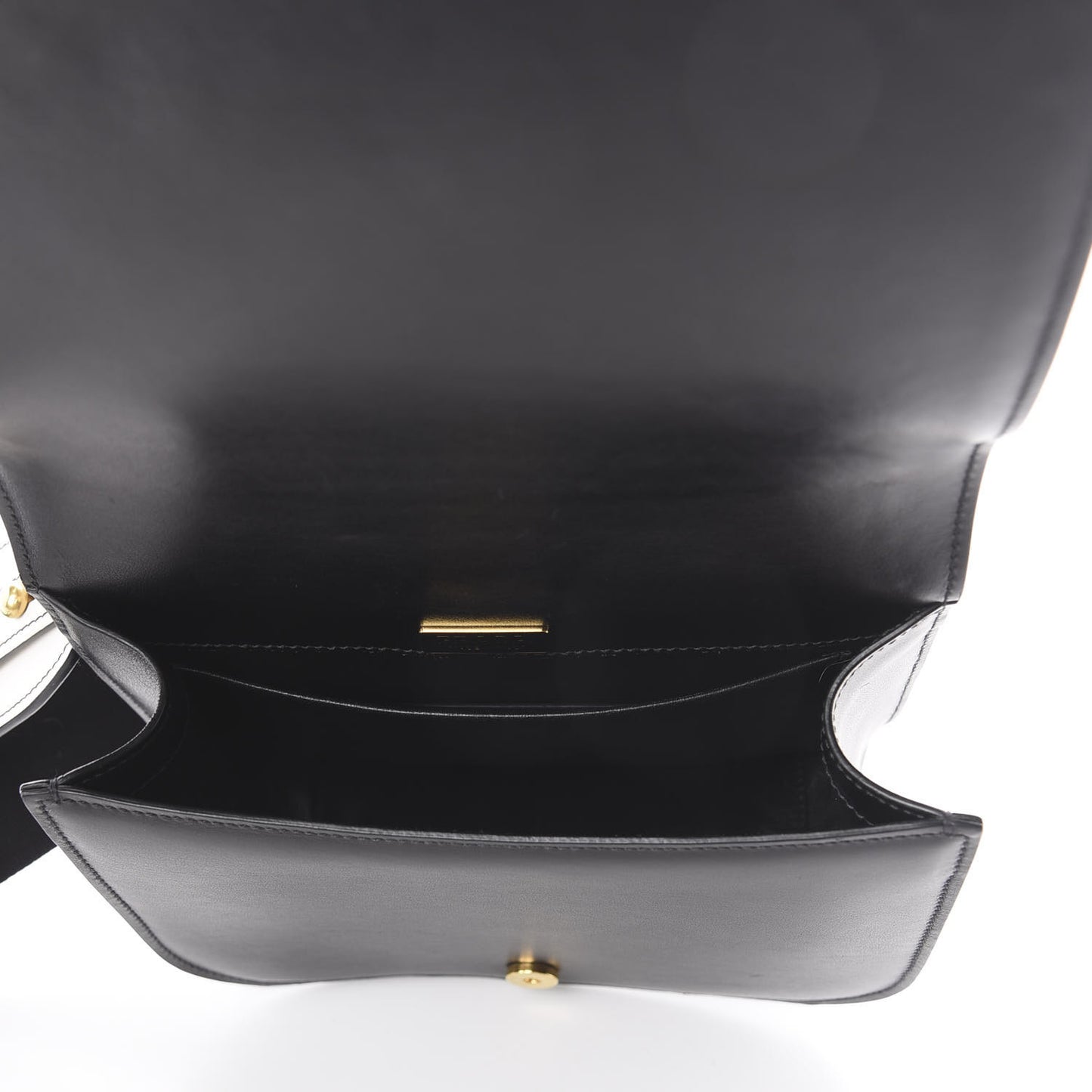 City Calfskin Pionniere Saddle Bag Black White