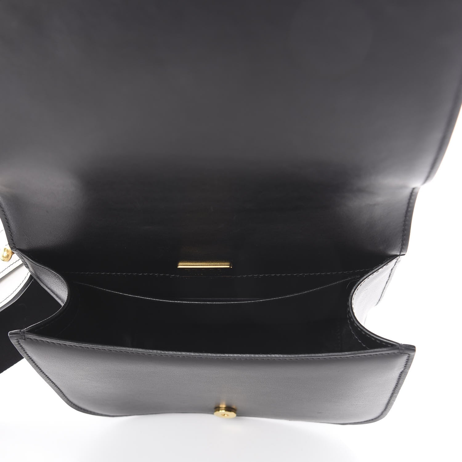 Prada City Calfskin Pionniere Saddle Bag Black White 4 of 7