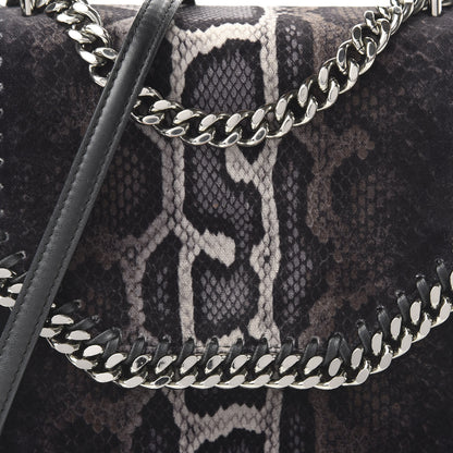Stella McCartney Snake Print Velvet Falabella Box Shoulder Bag Black 9 of 10