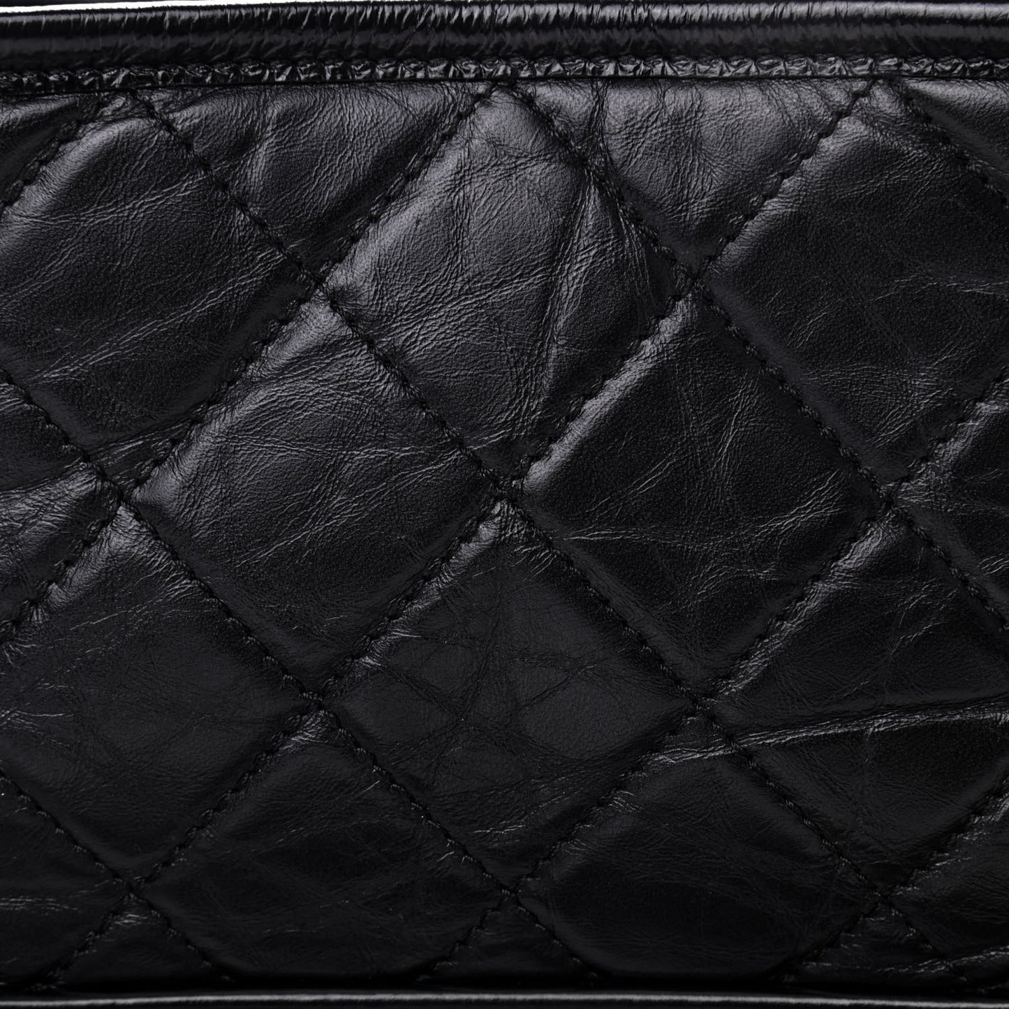 Aged Calfskin Quilted Small Gabrielle Hobo Black