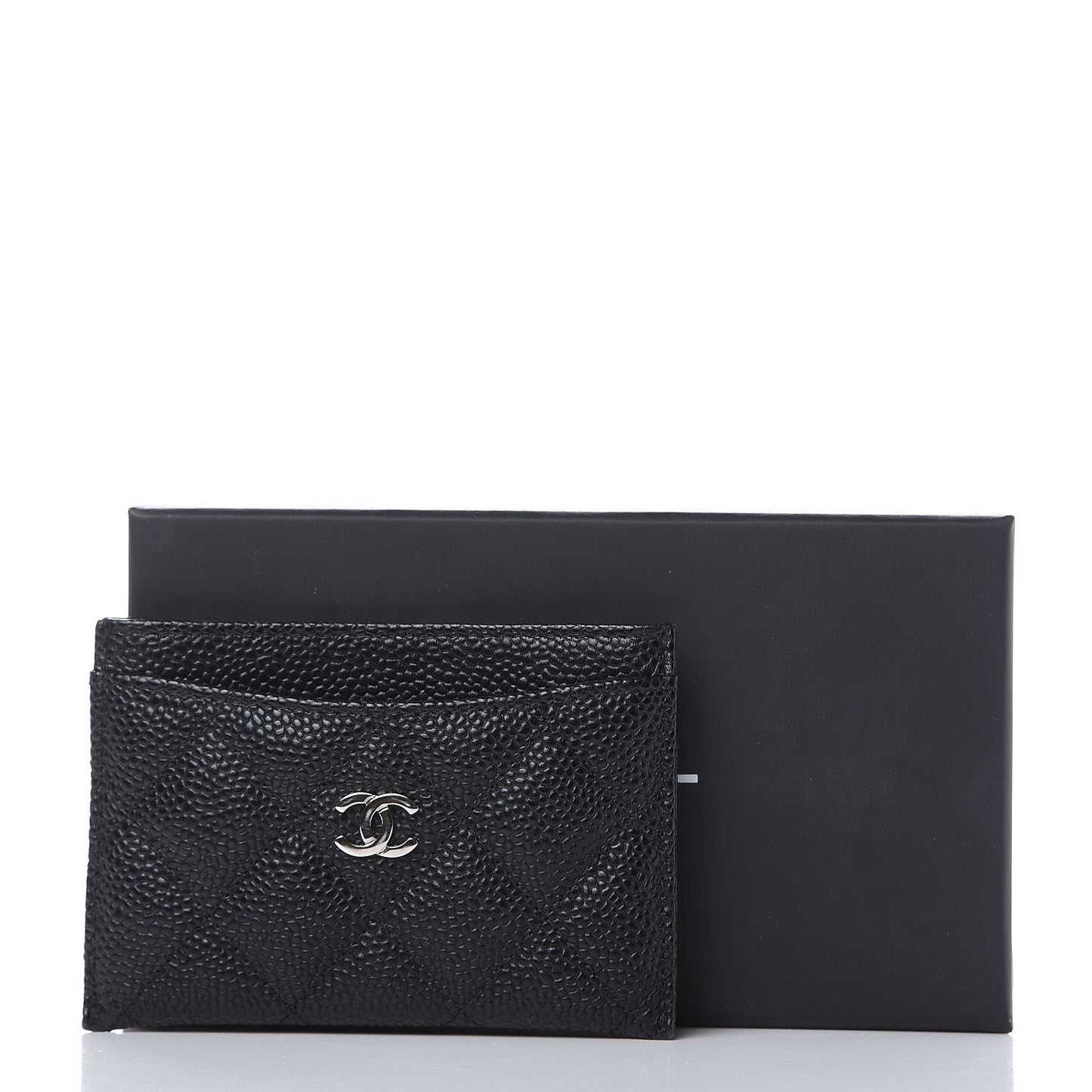 Caviar Quilted Card Holder Black