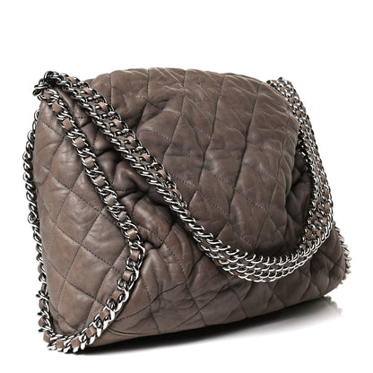 Chanel Washed Lambskin Chain Around Hobo Taupe 2 of 9