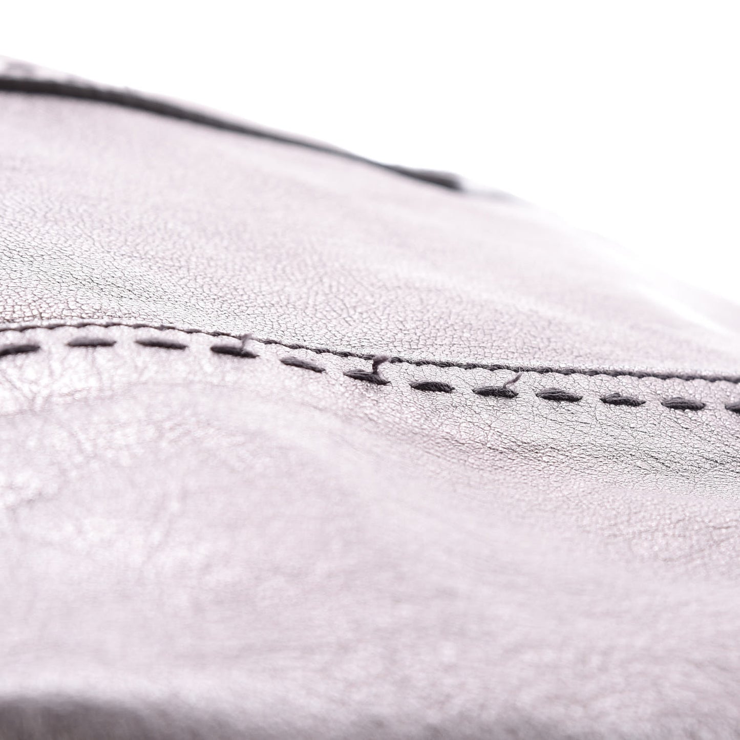 Metallic Calfskin Large Muse Silver