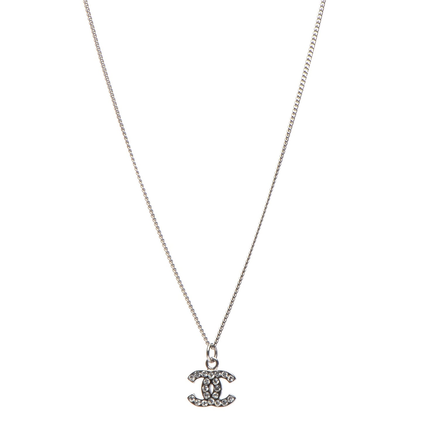Crystal Timeless CC Necklace Silver