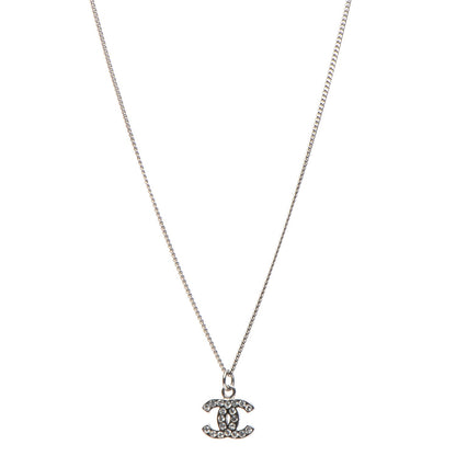 Chanel Crystal Timeless CC Necklace Silver 1 of 5