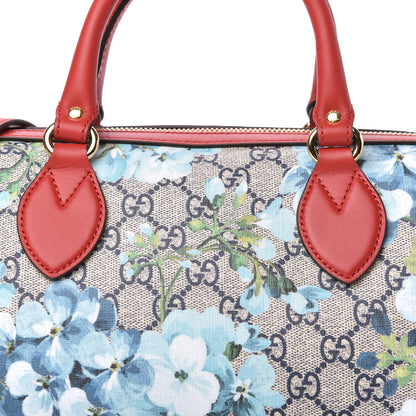 Gucci GG Supreme Monogram Blooms Small Boston Beige Blue Navy Hibiscus Red 10 of 10