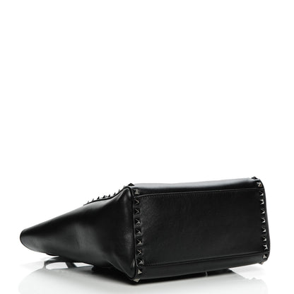 Valentino Garavani Vitello Rockstud Double Handle Tote Black 4 of 7