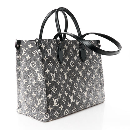 Louis Vuitton Monogram Jacquard Denim Onthego MM Black 3 of 10