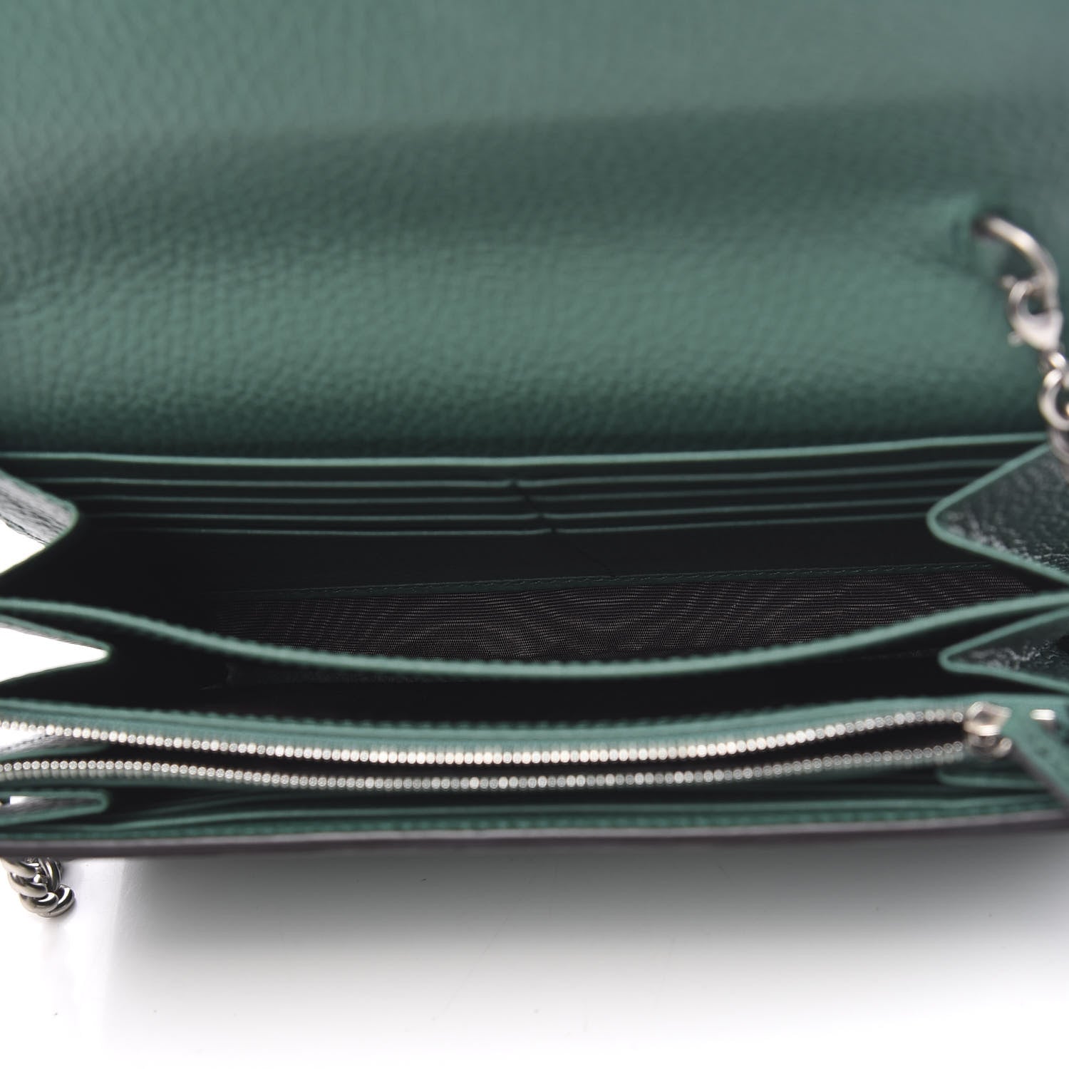 Gucci Calfskin Mini Dionysus Chain Wallet Emerald 4 of 9