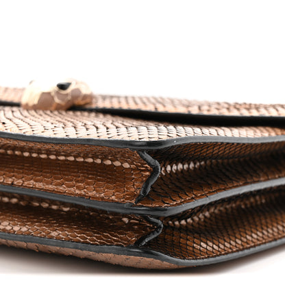 Bulgari Metallic Snakeskin Serpenti Forever Medium Shoulder Bag Gold 19 of 19