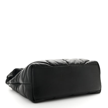 Saint Laurent Lambskin Quilted Monogram Monochrome Small Loulou Puffer Chain Satchel Black 4 of 11