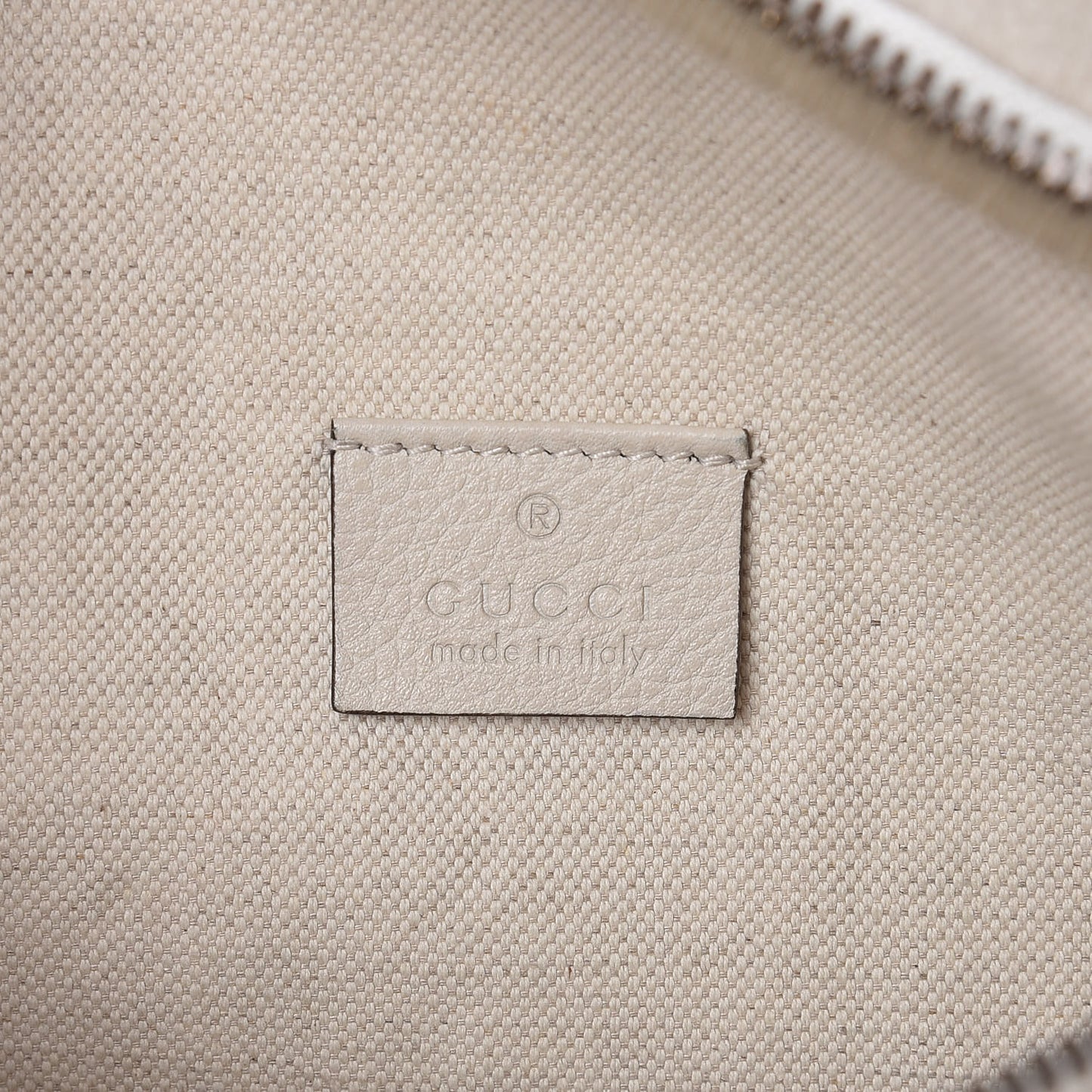 Grained Calfskin Logo Belt Bag White